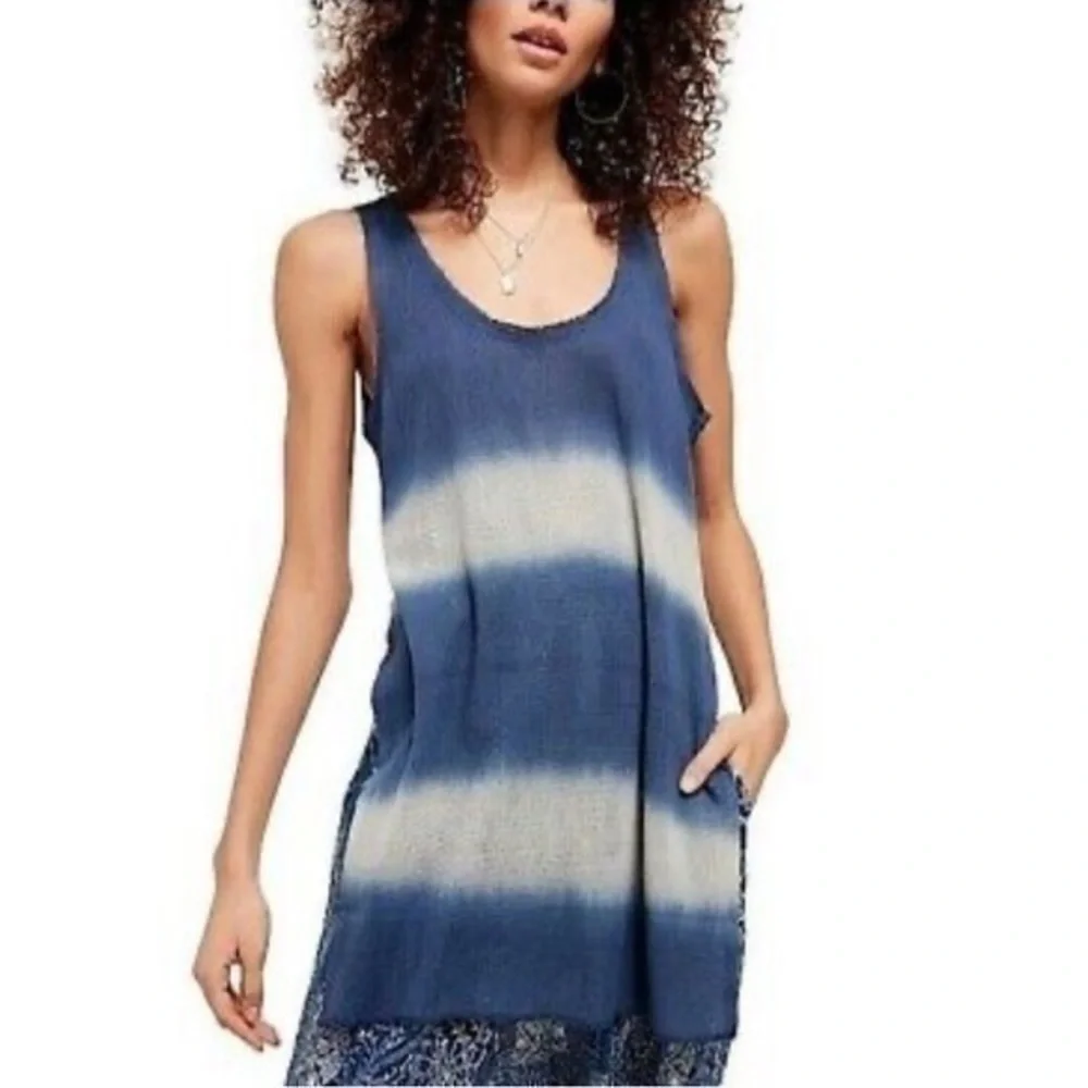 Free People NWT Joni stripe cotton tank SIZE XS - Picture 1 of 8